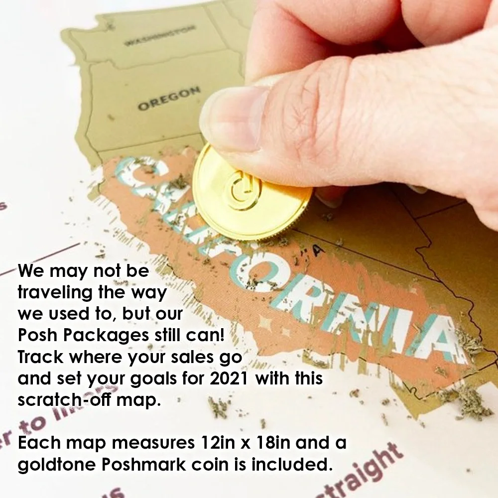 POSH PACKAGE TRACKER Scratch-off Map
